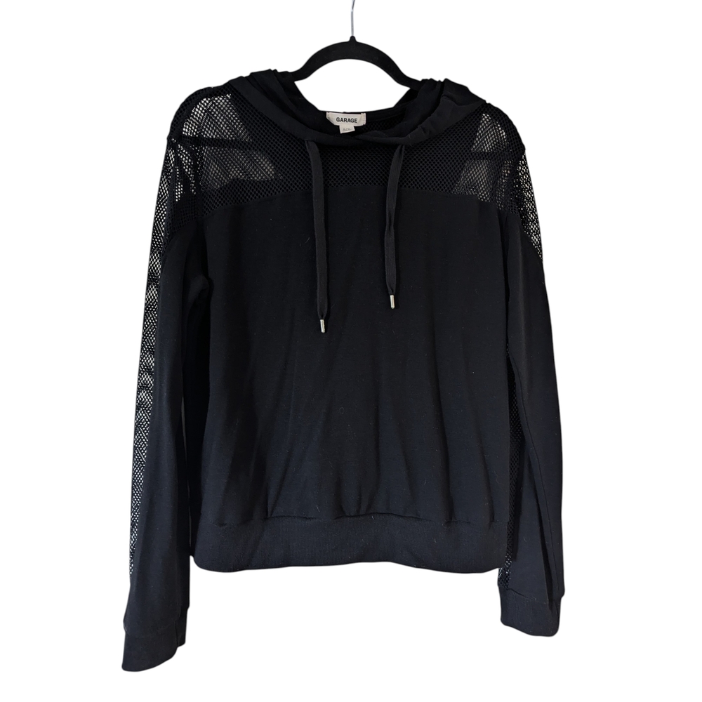 Garage Black Women's Mesh Hoodie - M - Picture 1 of 7